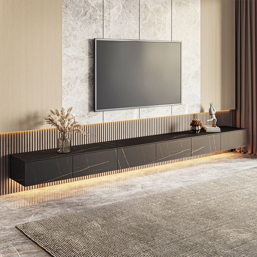 Modern Black Floating TV Stand