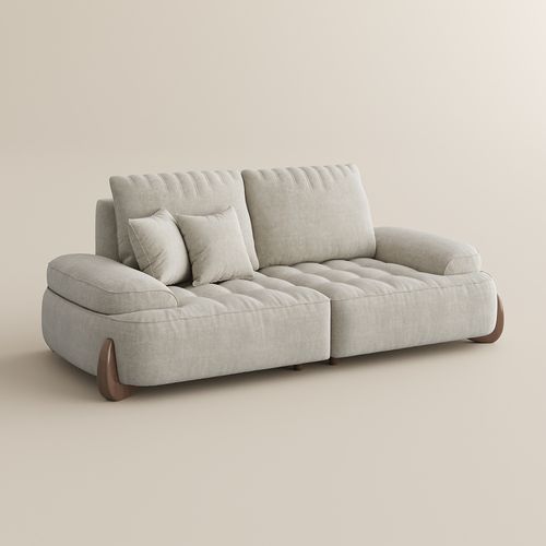 2-3 Seater Modern Tufted Beige Pet-Friendly Loveseat Couch