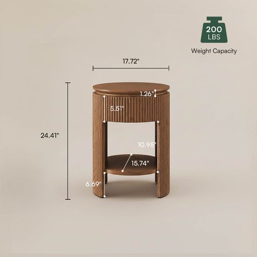 Tavolino portaoggetti Mid-Century Modern da 45 cm