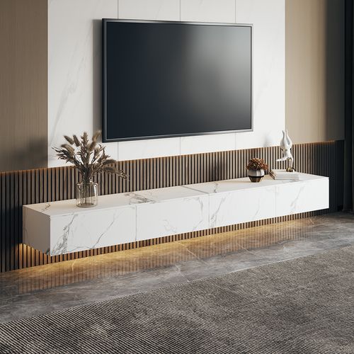 Modern White Floating TV Stand