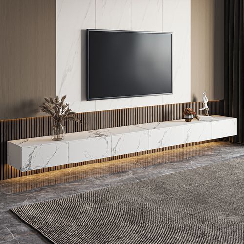 Modern White Floating TV Stand