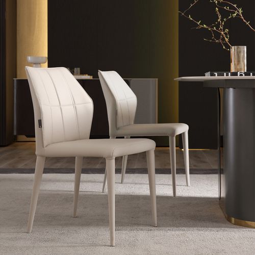 Contemporary Leather Dining Chairs Set of 2