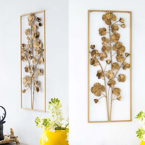 30''Glod Iron Gleaming Flower Wall Art