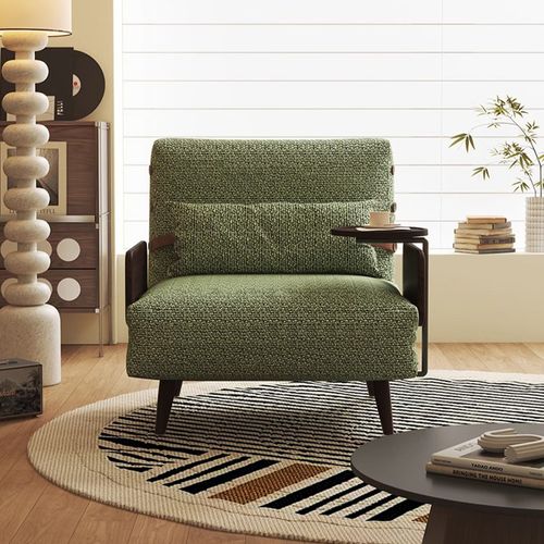35.43" Green Folding Accent Chair