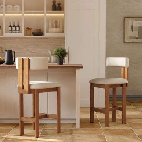 26'' Mid-Century Modern Counter Height Bar Stools Set of 2