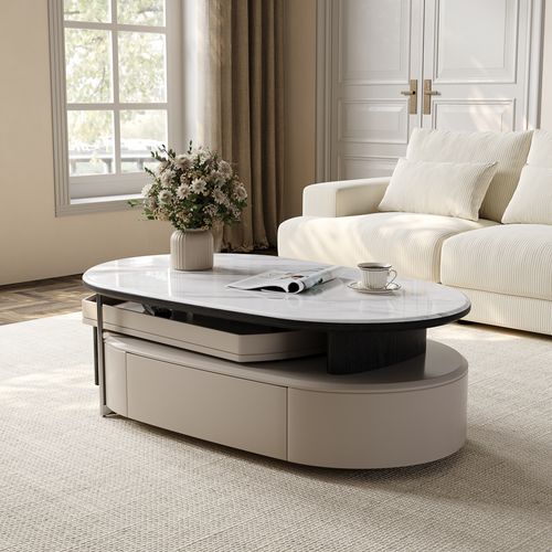 47" Extendable Modern Coffee Table with Storage
