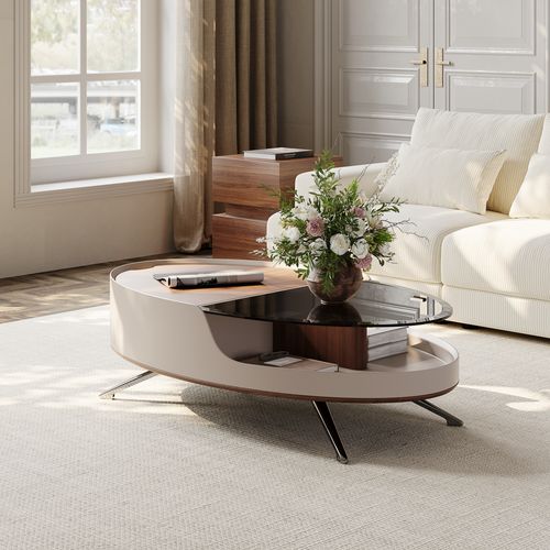 47''Oval Modern Lift-top Coffe Table