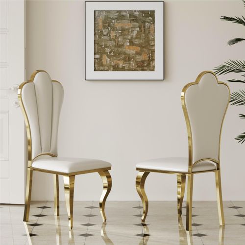 Modern Luxury High Back Dining Chairs Set of 2