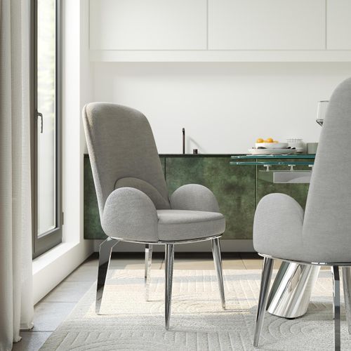 Modern Upholstered High Back Dining Chairs Set of 2
