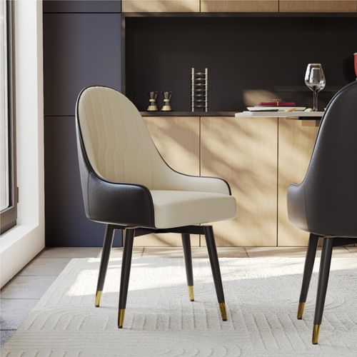 Modern Upholstered Swivel Dining Chairs Set of 2