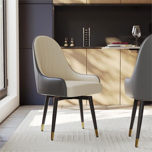 Modern Upholstered Swivel Dining Chairs Set of 2
