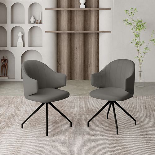 Modern 180° Swivel Dining Chair (Set of 2)