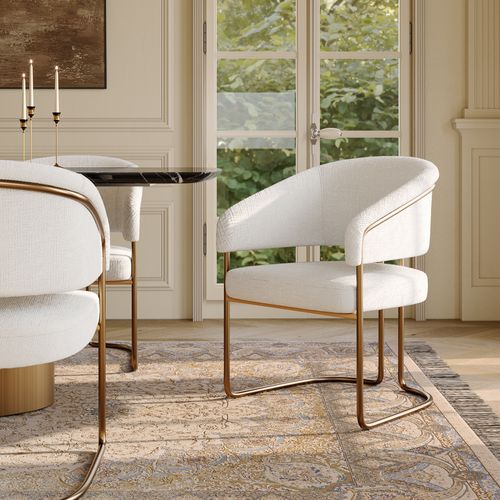 Mid-Century Modern Barrel Upholstered Dining Chair