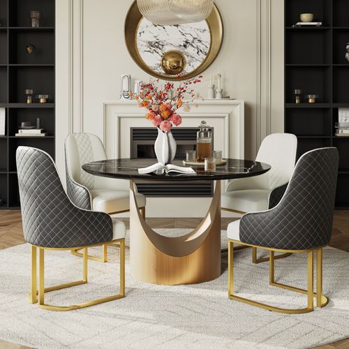 47" Marble Dining Table for 4