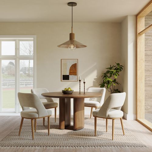 Modern Organic  Round Wood Dining Table