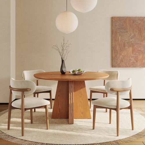 47" Classic Round Wooden Dining Table