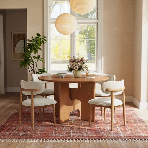 47" Mid-Century Modern Wooden Dining Table