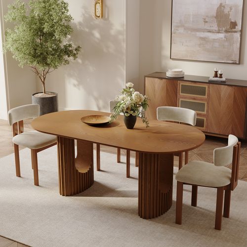 Modern Oval Dining Table for 6-8