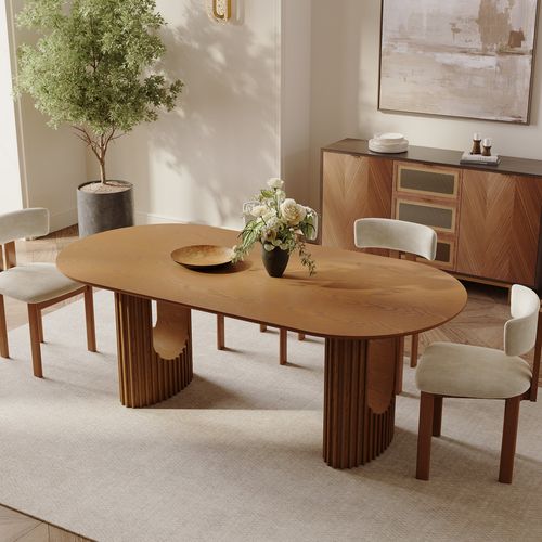 Modern Oval Dining Table for 6-8