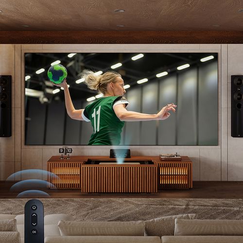 86" Modern Electric TV Stand with UST Projector Cabinet & LED Lights