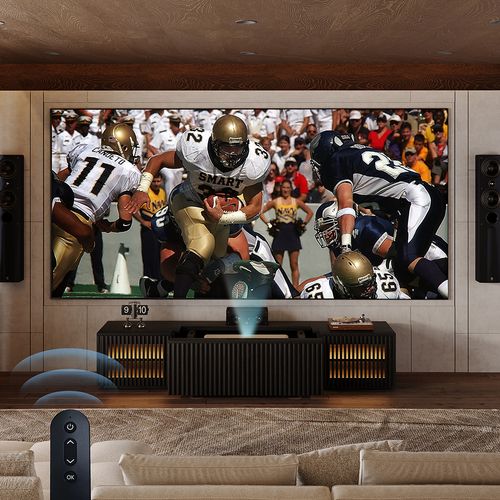 86" Modern Electric Ultra-short Throw Projector TV Stand with LED Lights