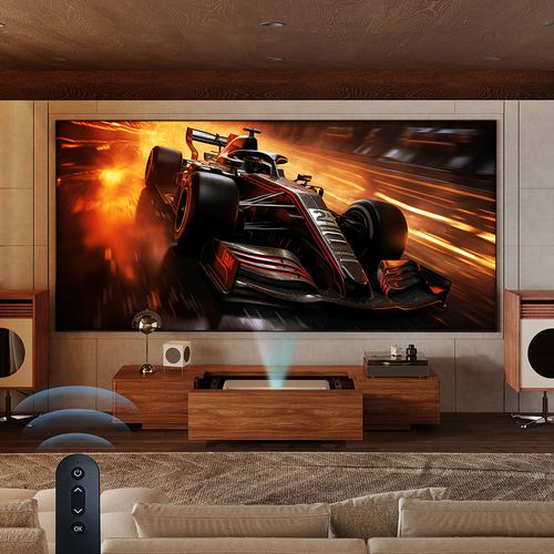 86" Modern Electric TV Stand with Ultra-Short Throw Projector Cabinet