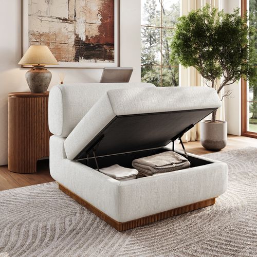 34 Inch Armless Storage Modular Sectional Sofa Chair