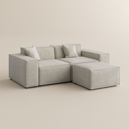 83.86" Minimalist Modular Sofa with Ottoman