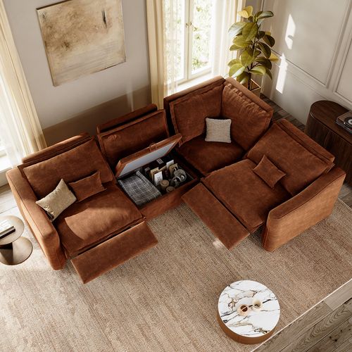 121" Modern Oversized Power Reclining Sofa with Pet-Friendly Fabric