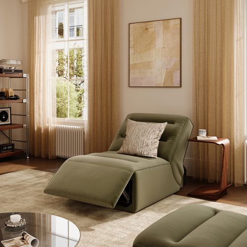 33.5"Modern Minimalist Modular Power Recliner Upholstered in Pet-Friendly Fabric