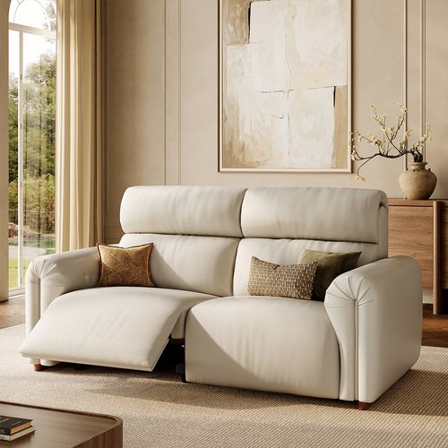 88.98'' High Back Leather Power Reclining Sofa Loveseat with 170° Lay Flat