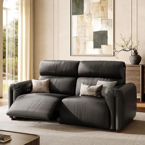 88.98'' High Down-filled Backrest Leather Power Reclining Loveseat with 170° Lay Flat