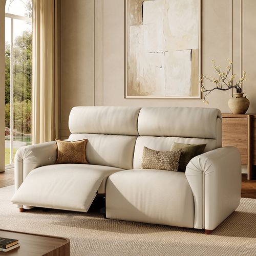 88.98'' High Back Leather Power Reclining Sofa Loveseat with 170° Lay Flat