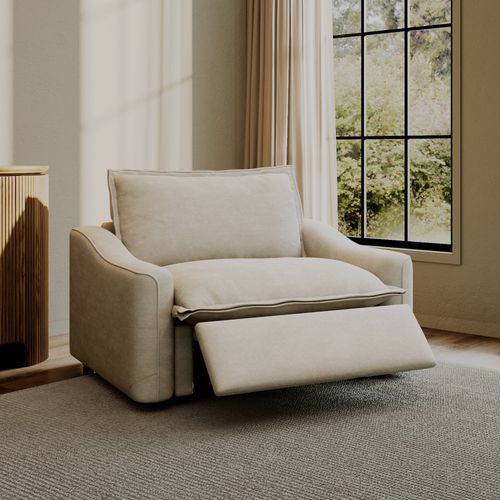 48" Modern Oversized Power Reclining Sofa with Pet-Friendly Fabric