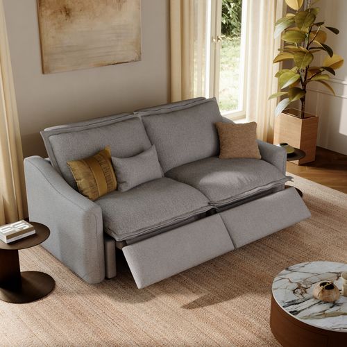 213cm Modern Power Oversized Pillow Back Reclining Loveseat Sofa