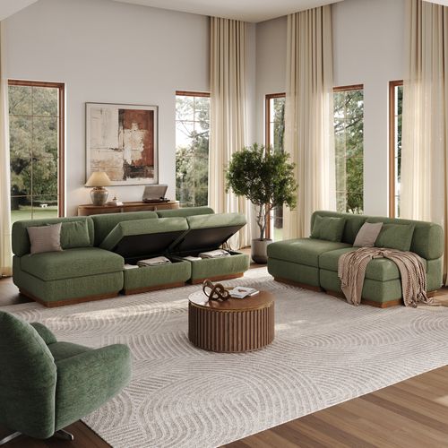 Armless Storage Modular Sectional Sofa Set