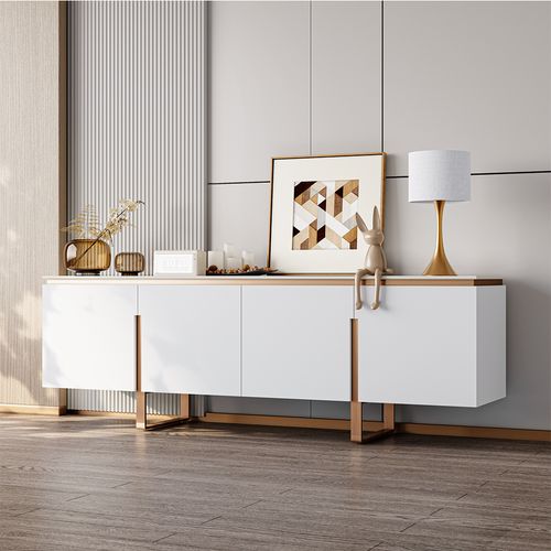 71" Modern Luxury Gold Media Console