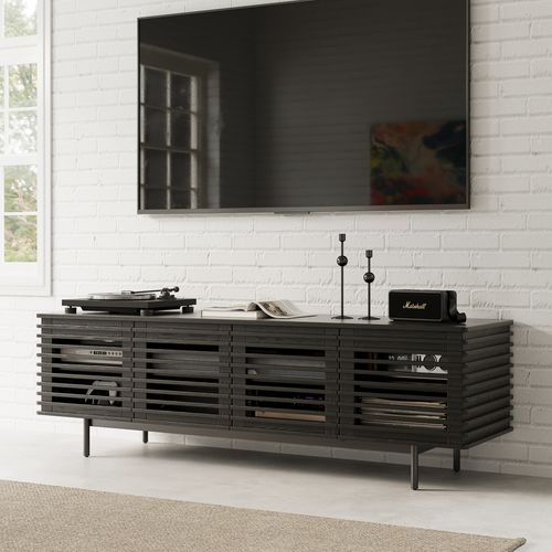 71'' Minimalist Slatted Media Console