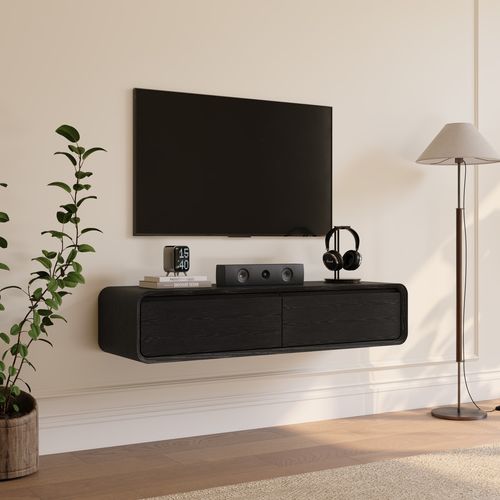 47” Black Floating TV Stand