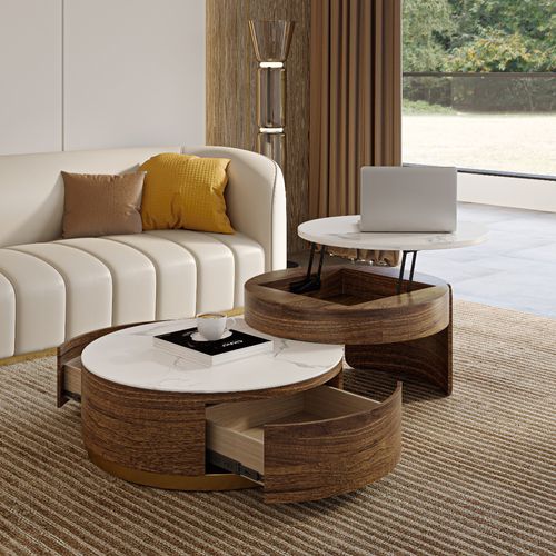 Ensemble de 2 tables basses gigognes modernes