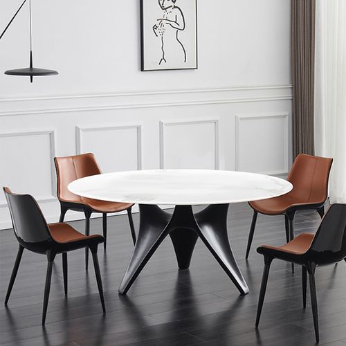 Table de salle à manger ronde blanche moderne