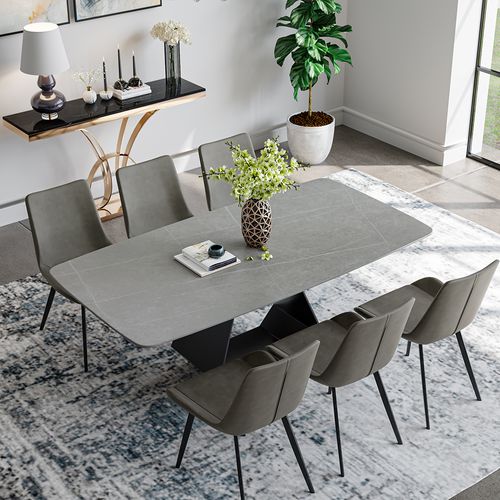 17PCS Modern Dining Room Set (71Dining Table + 6 Chairs)