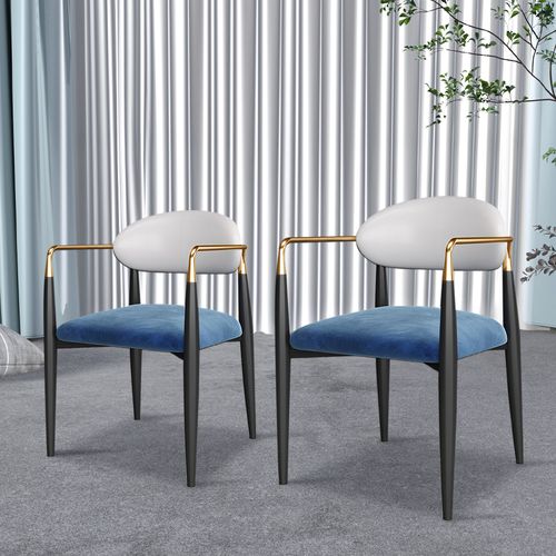 Modern Luxury Upholstered Velvet Dining Chairs Set of 2