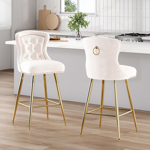 66'' Modern Upholstered Counter Height Bar Stools Set of 2