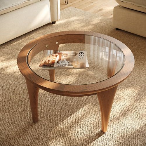 31.5'' Minimalist glass coffee table