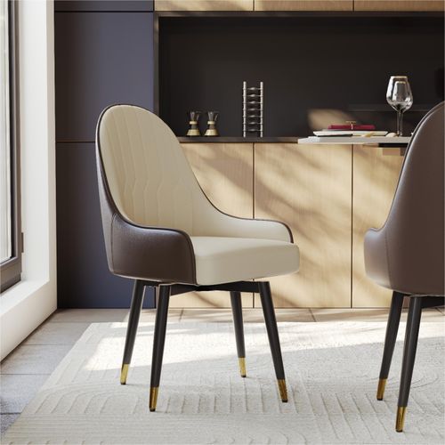 Modern Upholstered Swivel Dining Chairs Set of 4