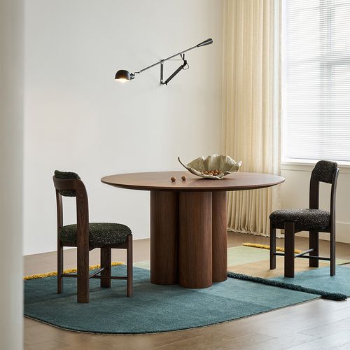 120cm Mid-Century Modern Round Wood Dining Table for 4