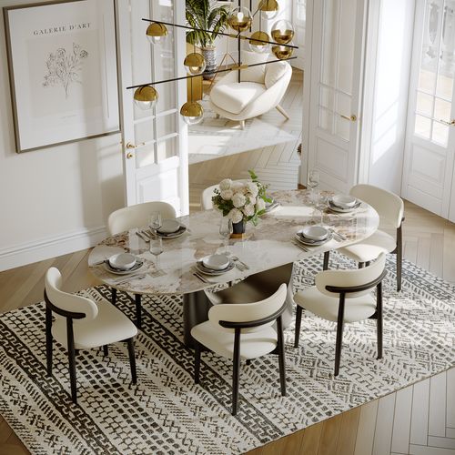 71"Hobart Modern Oval Dining Table for 6