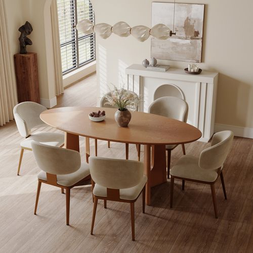 71" Modern Organic Wooden Dining Table