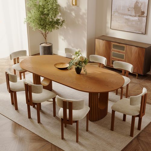 Modern Oval Dining Table for 6-8
